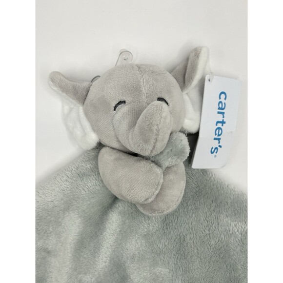 Carters Baby GRAY ELEPHANT LOVEY Blanket Soother Comforter Lovey 14" w/ Tags - Picture 4 of 15